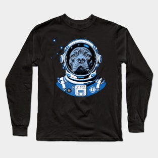 Alapaha Blue Blood Bulldog Astronaut Design Long Sleeve T-Shirt